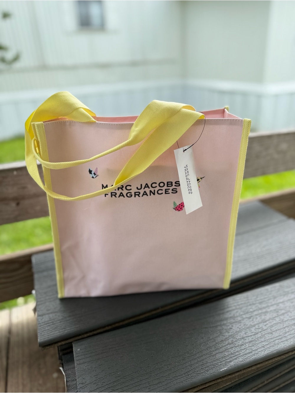 Marc Jacobs Pink Tote with Yellow Trim